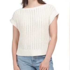 FRYE Cream Knit Sleeveless Top